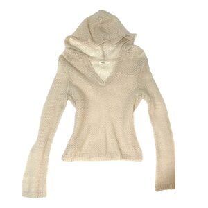 Small American Eagle Outfitters Y2K Cream Knit Sweater🤍🍦